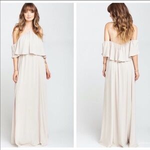 Show Me Your Mumu Rebecca Ruffle Maxi Dress in Shoe me The Ring Crisp